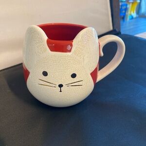 Mouse Face Ceramic Mug - Red and White Starbucks
